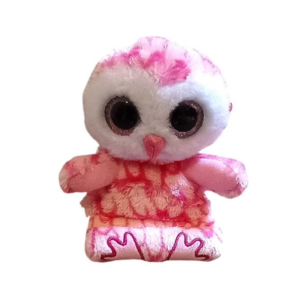 Ty Peek-A-Boo Phone Holder Milly the Pink Owl 5"